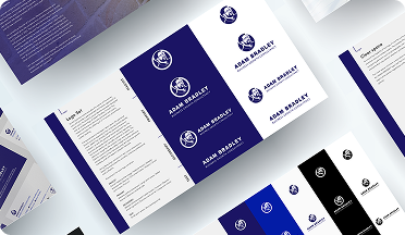 Adam Bradley brand identity and printed stationery set